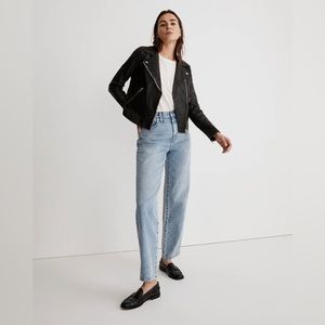 Madewell Washed Leather Motorcycle Jacket (Medium)